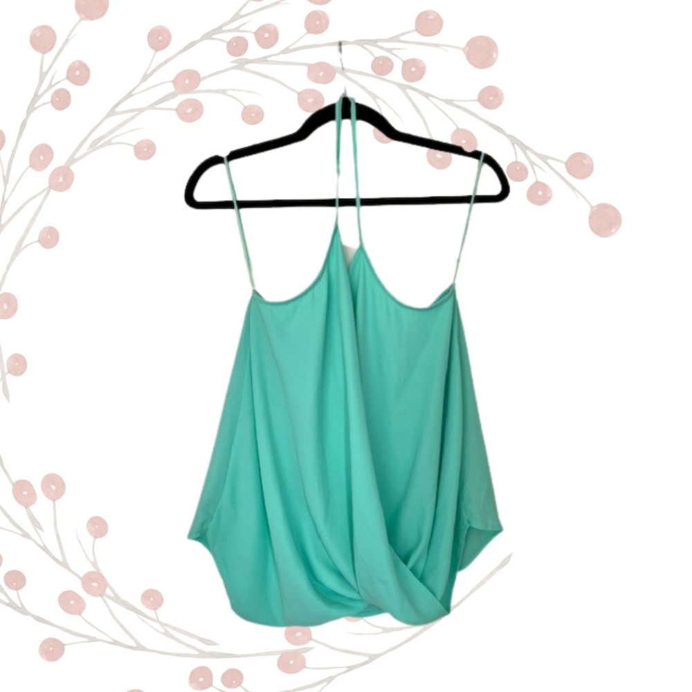 Abbeline Mint Green Wrap Halter Top, Size Medium NWOT